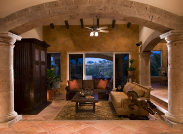 Arched living room