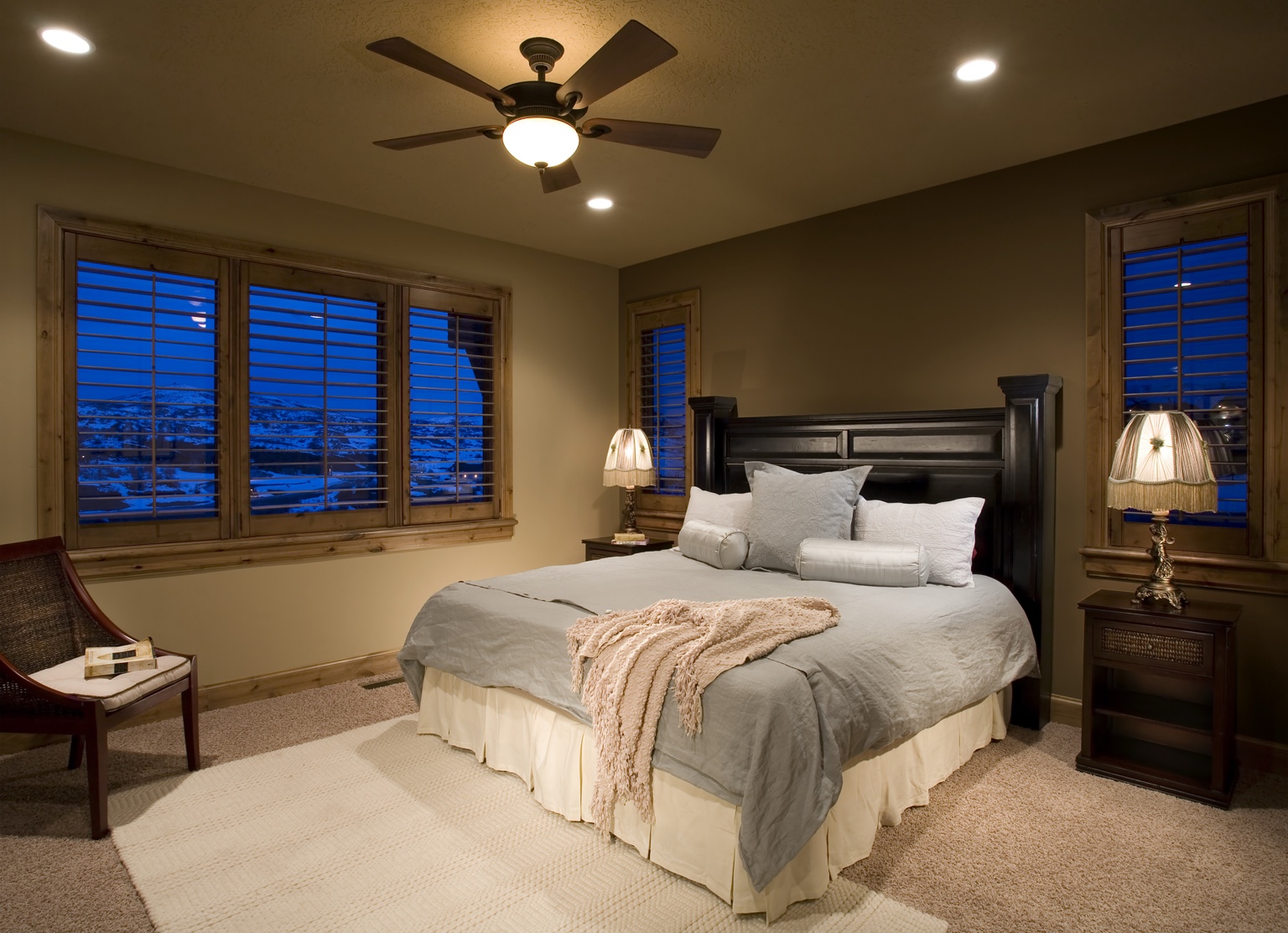 Bedroom with mountain views