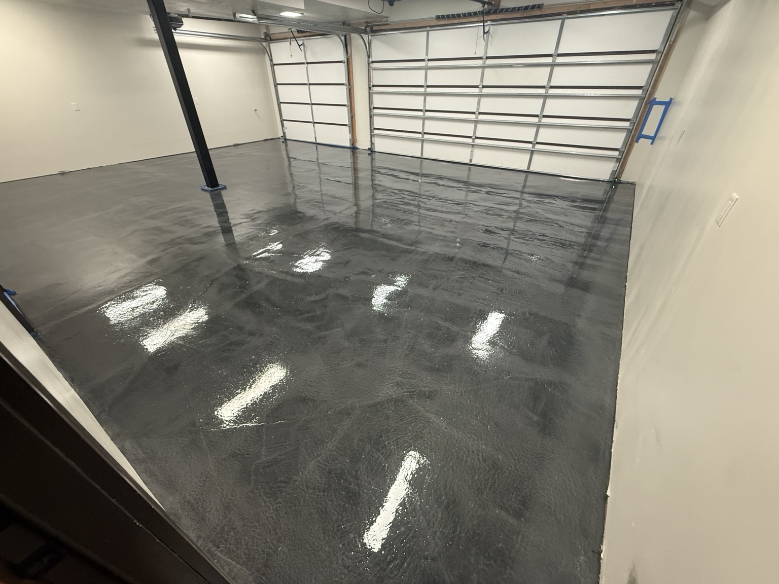 Completed garage floor coating in Oakley Utah
