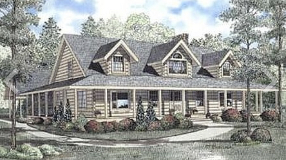 Original architectural rendering for the Oakley cabin