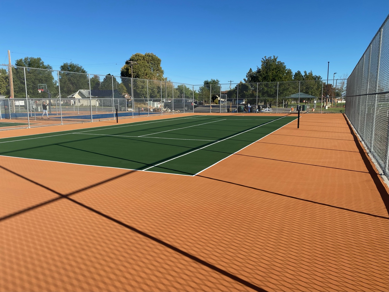 Completed community tennis court